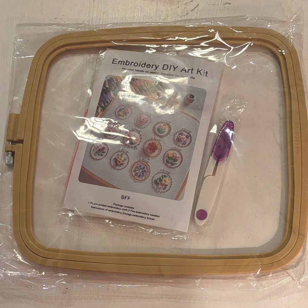 Embroidery DIY Art Kit with Hoop